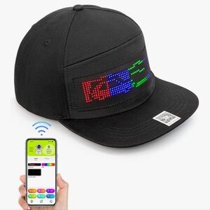 LED ' Sign Bluetooth App Control Snapback Hat (🖤 Black)